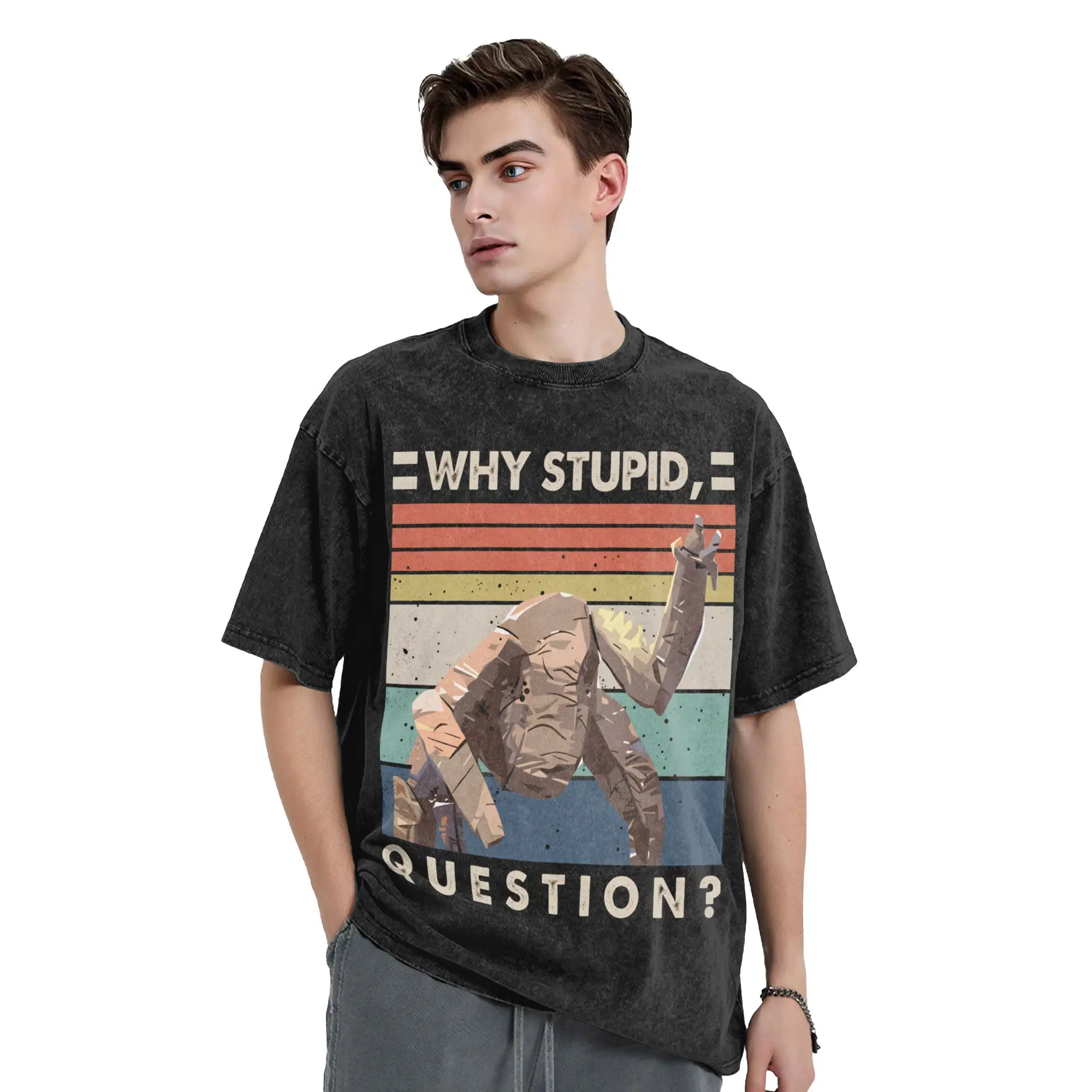 Project Hail Mary - Rocky Why Stupid Question Loose T-Shirts  Fashion Tee Shirt for Male Beach Aesthetic Casual Tees