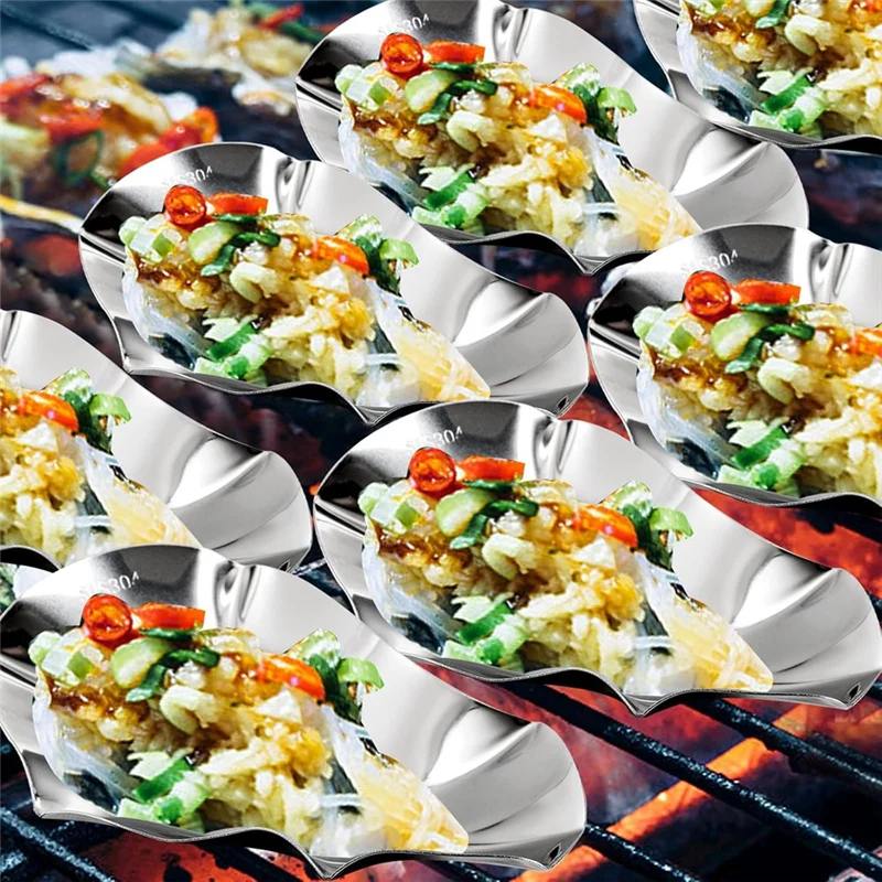 

【B07R】для запеченных устричных ракушек на гриле из нержавеющей стали, многоразовые, 24 шт., для приготовления морепродуктов, металлическая посуда