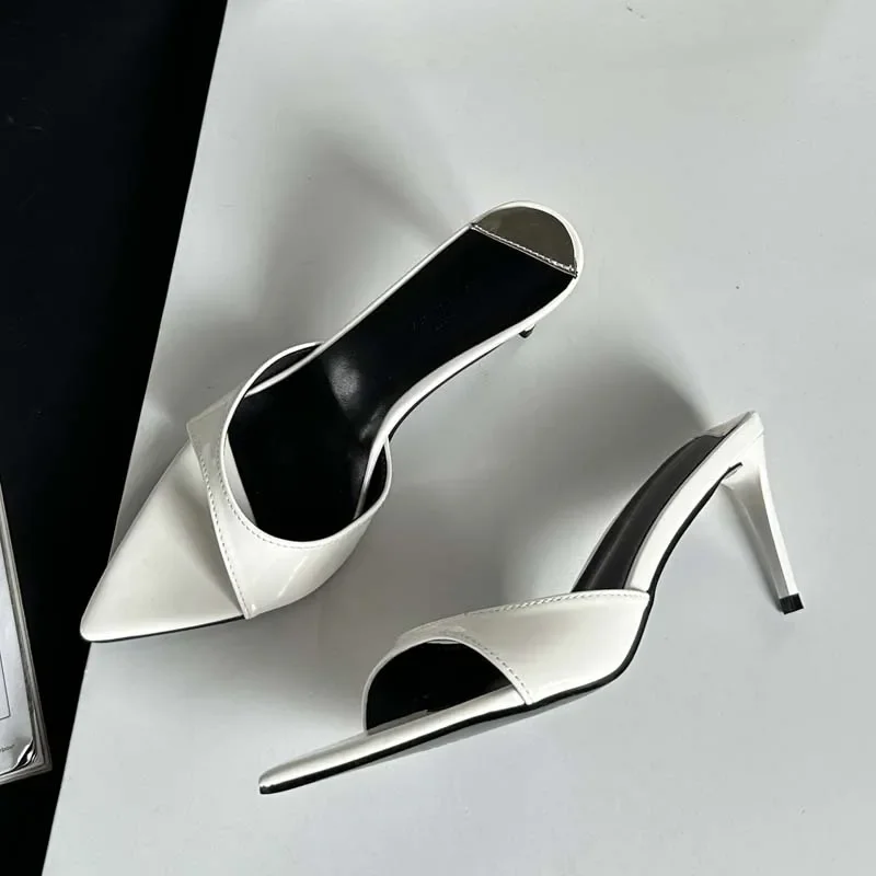 Eilyken New Arrived Pointed Toe Thin High Heels Slippers Women Strippers Sandals Sexy Mule Slides Summer Shoes