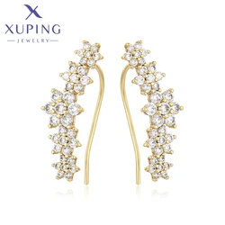 Xuping Jewelry New Arrival Fashion Flower Shaped Light Gold Color Hoop Earrings for Women Party Gift X001043799