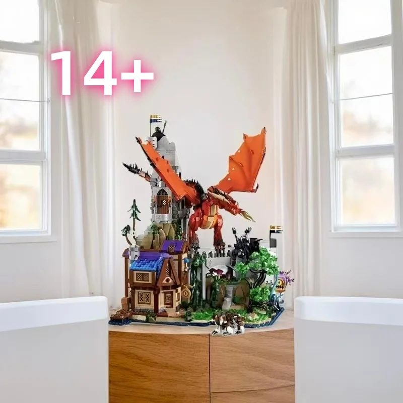 

New IN STOCK 2024 Red Dragon home decoration 21348 Desktop ornament Set for Children's Gift