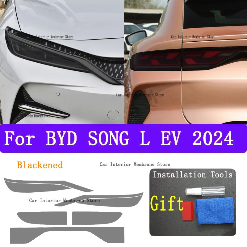 For BYD SONG L EV 2024 Car Exterior Headlight  Taillight Anti-scratch Front Lamp Tint TPU Protective Film Accessories Sticker