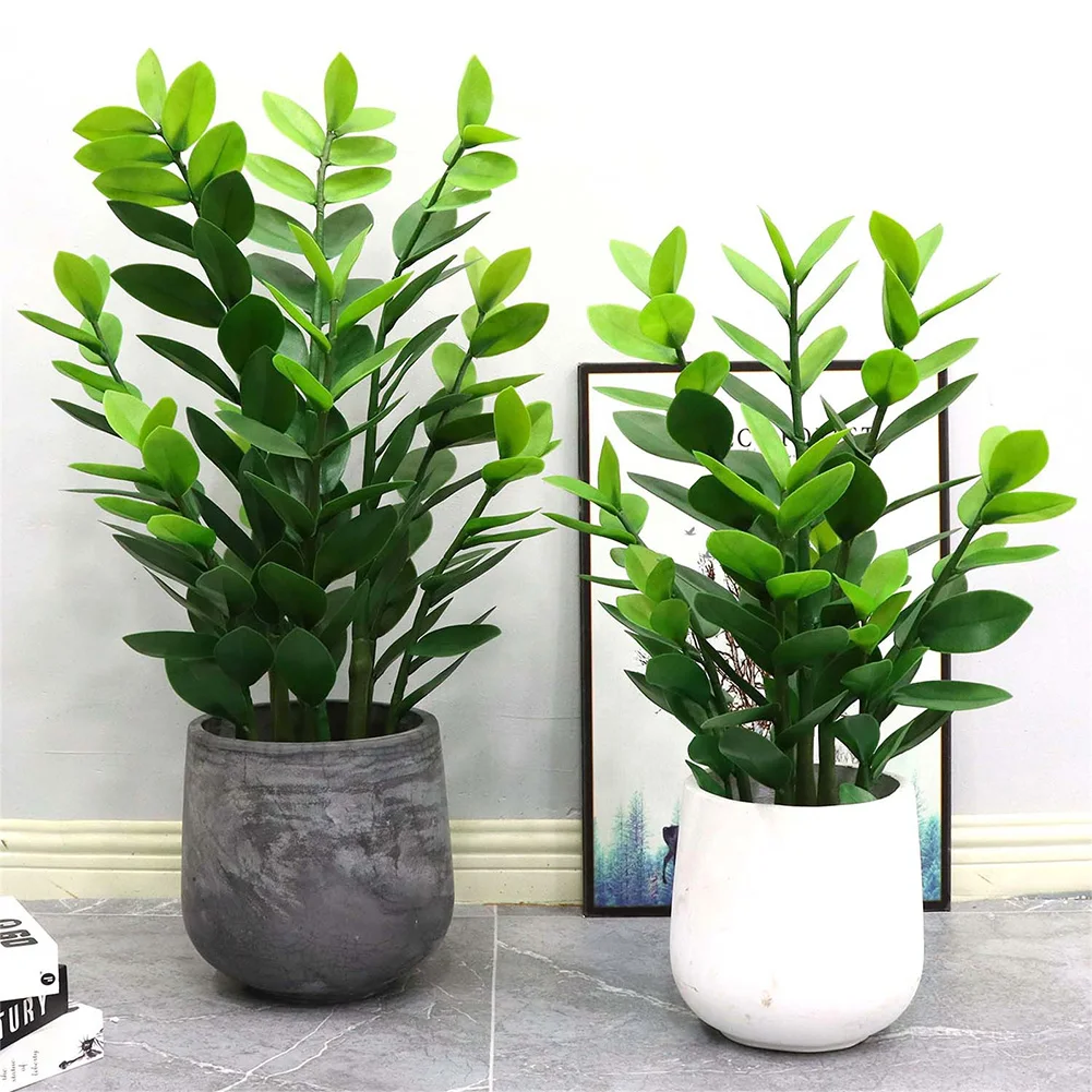 

Artificial ZZ Plants Real Touch Faux Zamioculas Zamiifolia Greenery Houseplant Faux Potted ZZ Plant For Home Office Decor