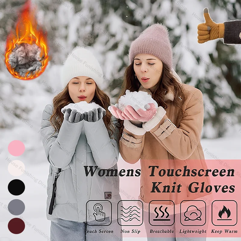

Kids Gloves Touch Screen Gloves Warm Stretch Knit Mittens Full Finger Guantes Female Crochet Thicken Winter Accessories for Kids