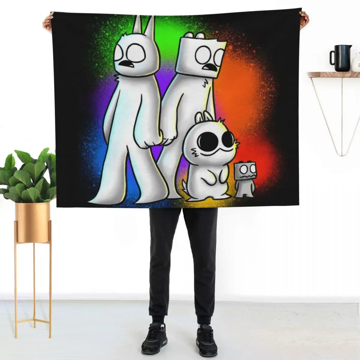 GibThom, Jack, Bip and Little guy Over colors Throw Blanket Designers decorative Blankets For Bed For Sofa Thin Thermal Blankets