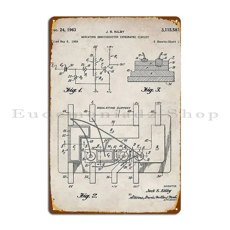 First Circuit Patent Electrician Maker Workshop Art Antique Metal Sign Classic Decoration Design Wall Mural Tin Sign Poster
