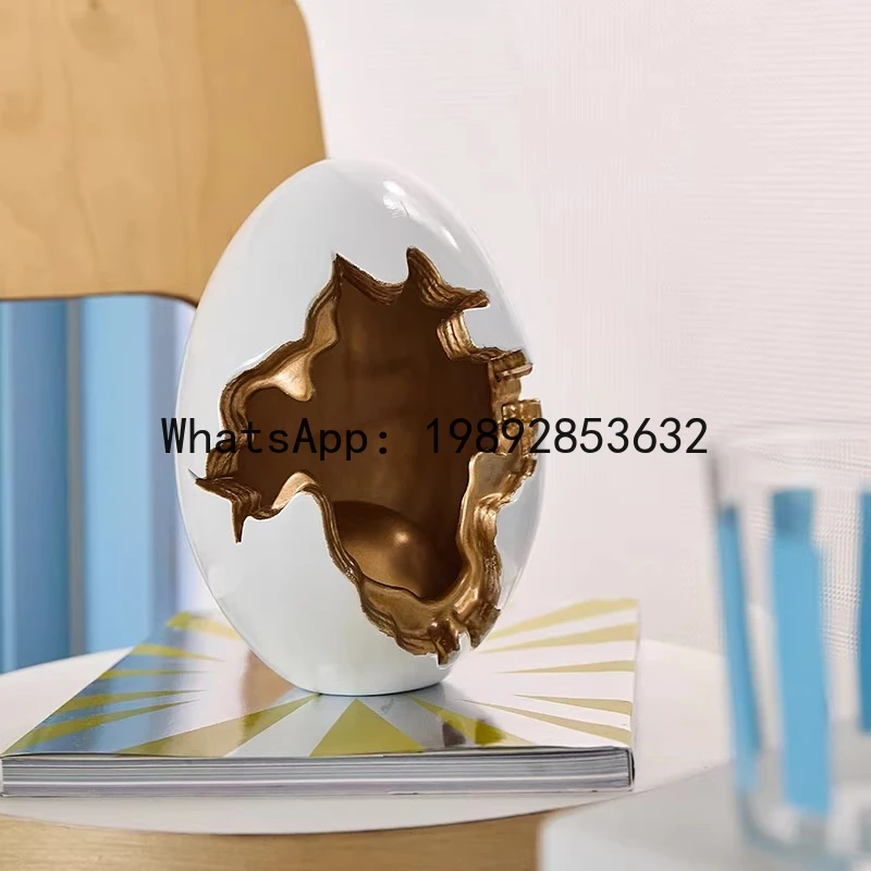

Eggshell Golden Egg Decorative Piece Resin Handicrafts Irregular Cracked Eggs Abstract Handicrafts Decorative Figurines