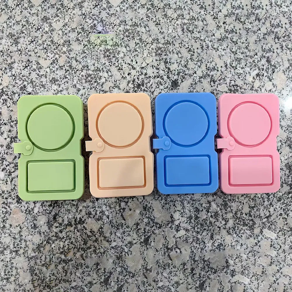Amazon Hot Selling Silicone Double Grid Seasoning Box Portable Collapsible Sauce Container with Lid