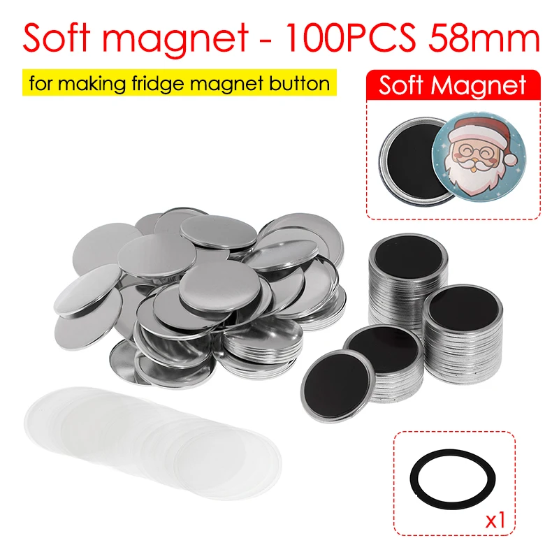 50/100PCS 25-75mm Magneet Koelkast Badge Pin Button Maker Onderdelen DIY Badge Button Pins voor kunst Ambachten Maken Koelkast Badges Set