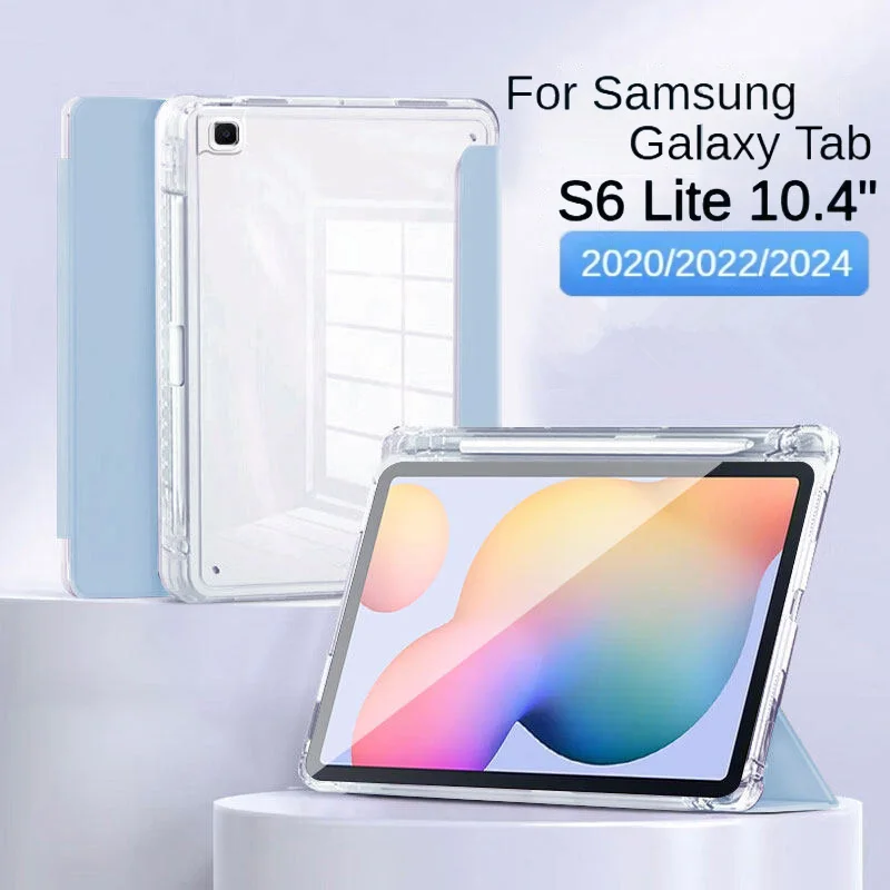 

For Samsung Galaxy Tab S6 lite 10.4 Case Magnetic Stand Smart Cover Coque SM-P610 P613 P620 10.4"with Pencil Holder Tablet Cover