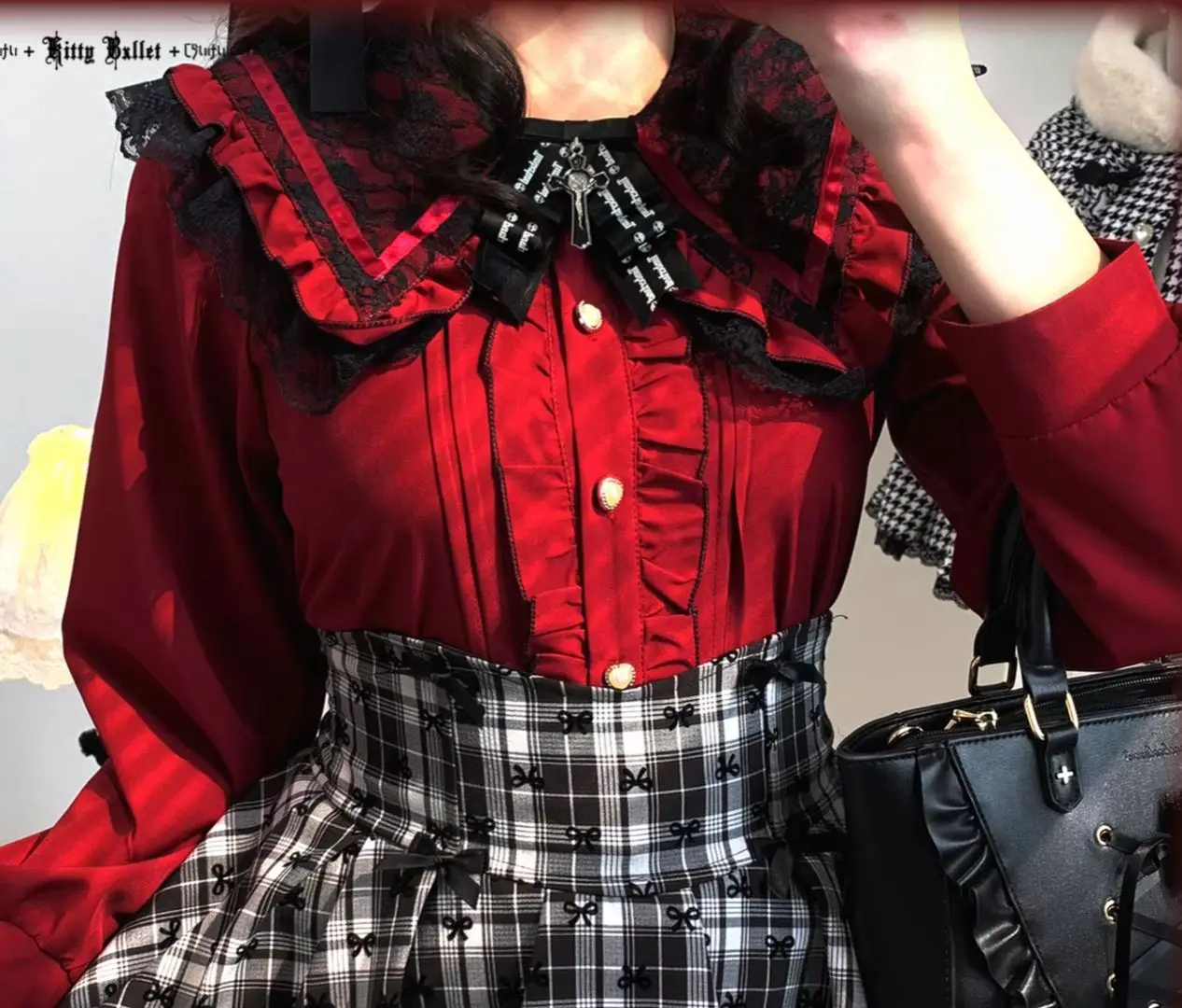 

Новые японские весенне-осенние женские блузки с длинными рукавами, элегантные кружевные оборки с воротником Питера Пэна, милая шифоновая рубашка, топы в стиле Лолиты, 2025 г.