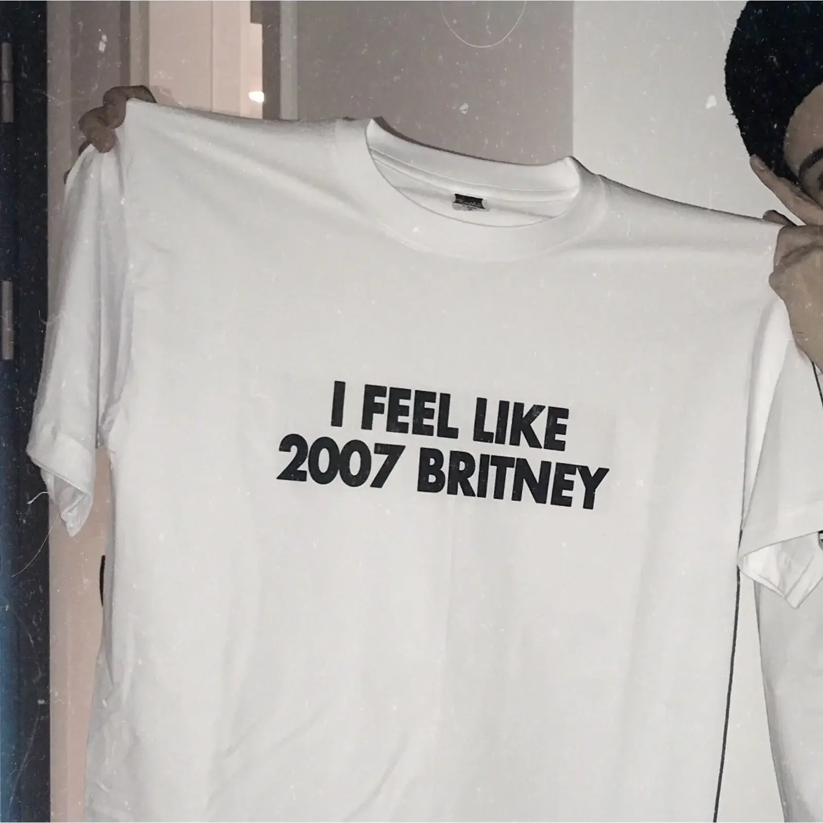 I Feel Like 2007 Britney T Shirt vintage Washed Breathable Casual Comfortable designer clothes graphic Versatile Slightly