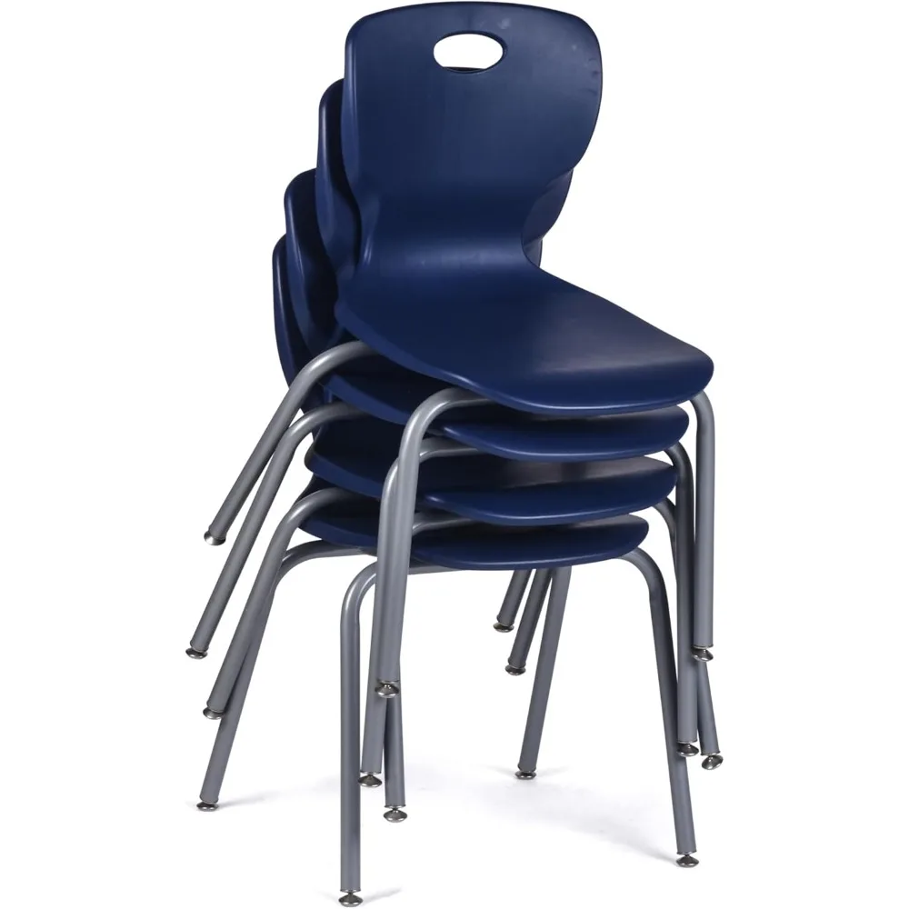 Stapelstoel voor schoolstudenten Luxe en comfortabele gegoten zitting met robuust geklonken frame - zithoogte - 18" 4 stuks stoelen