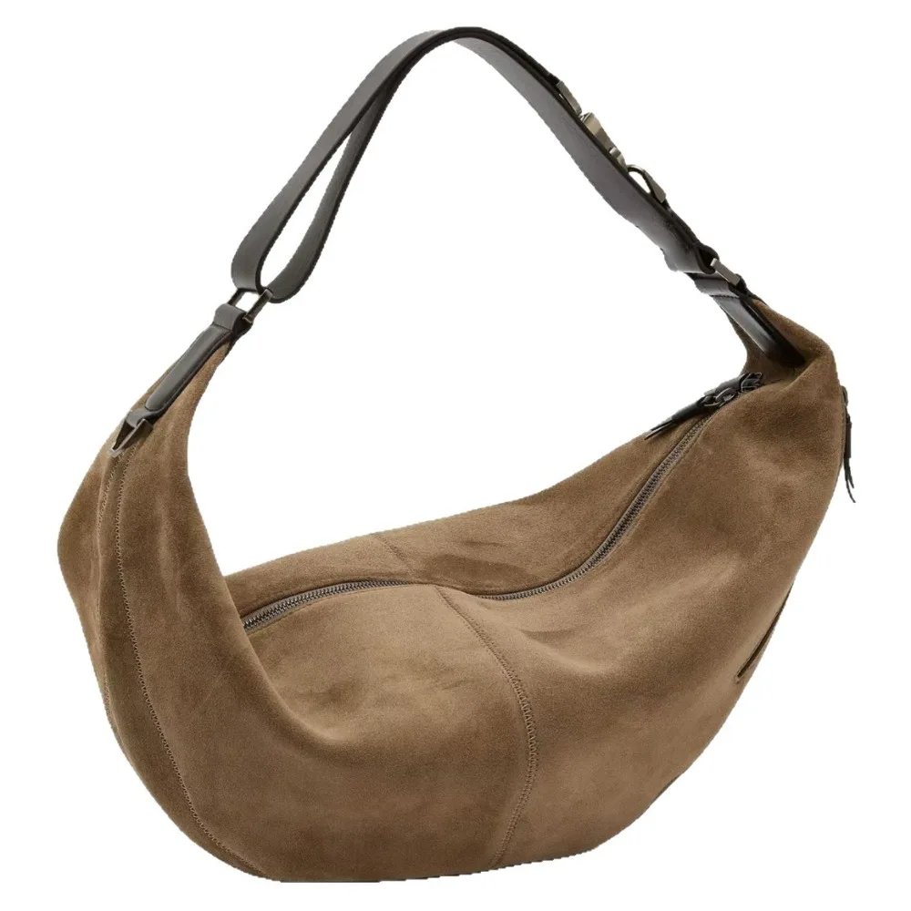 

Высокое качество, осень-зима 2023, новая сумка-круассан из оленьей кожи, пригородная сумка-мессенджер, модная повседневная универсальная сумка на плечо подмышками