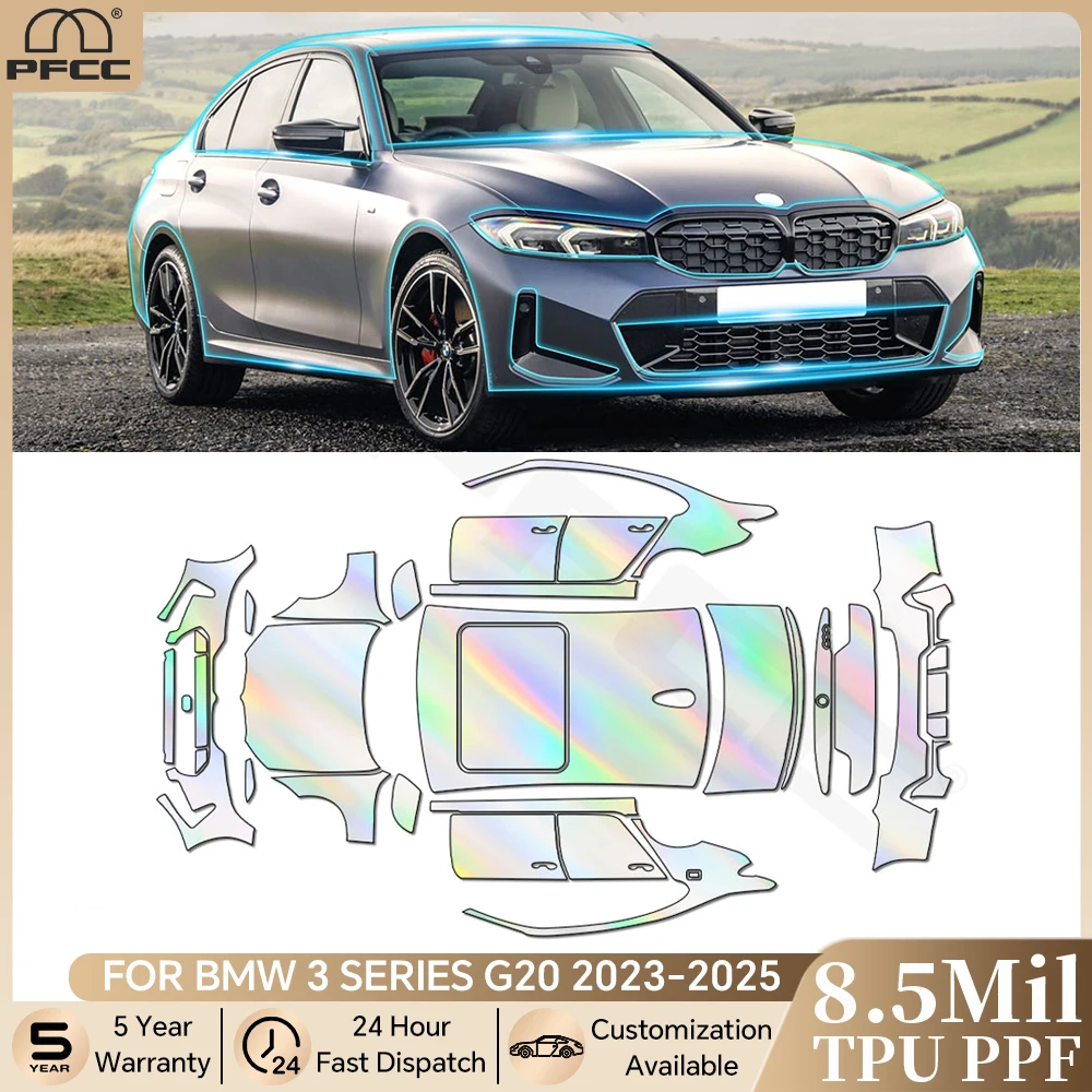 

For BMW 3 Series G20 2023-2025 8.5Mil TPU Paint Protection Film Car Body Pre-cut PPF Bra Clear Kit Anti-scratch Car Accessories