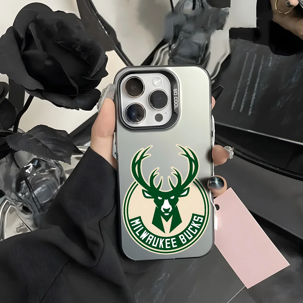 M-Milwaukee Of B-Bucks Phone Case For iPhone 16 15 14 13 12 11 Pro Max Grey Black Matte Laser Metallic Aurora Funda