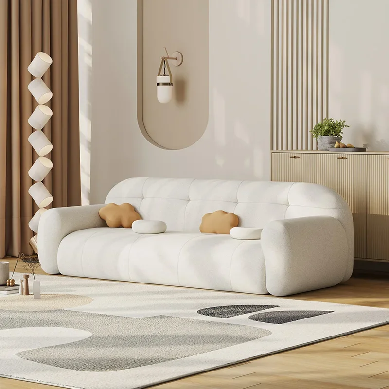 Nordic simple cat scratching cloth, homestay apartment receives cream wind, small apartment living room fabric sofa