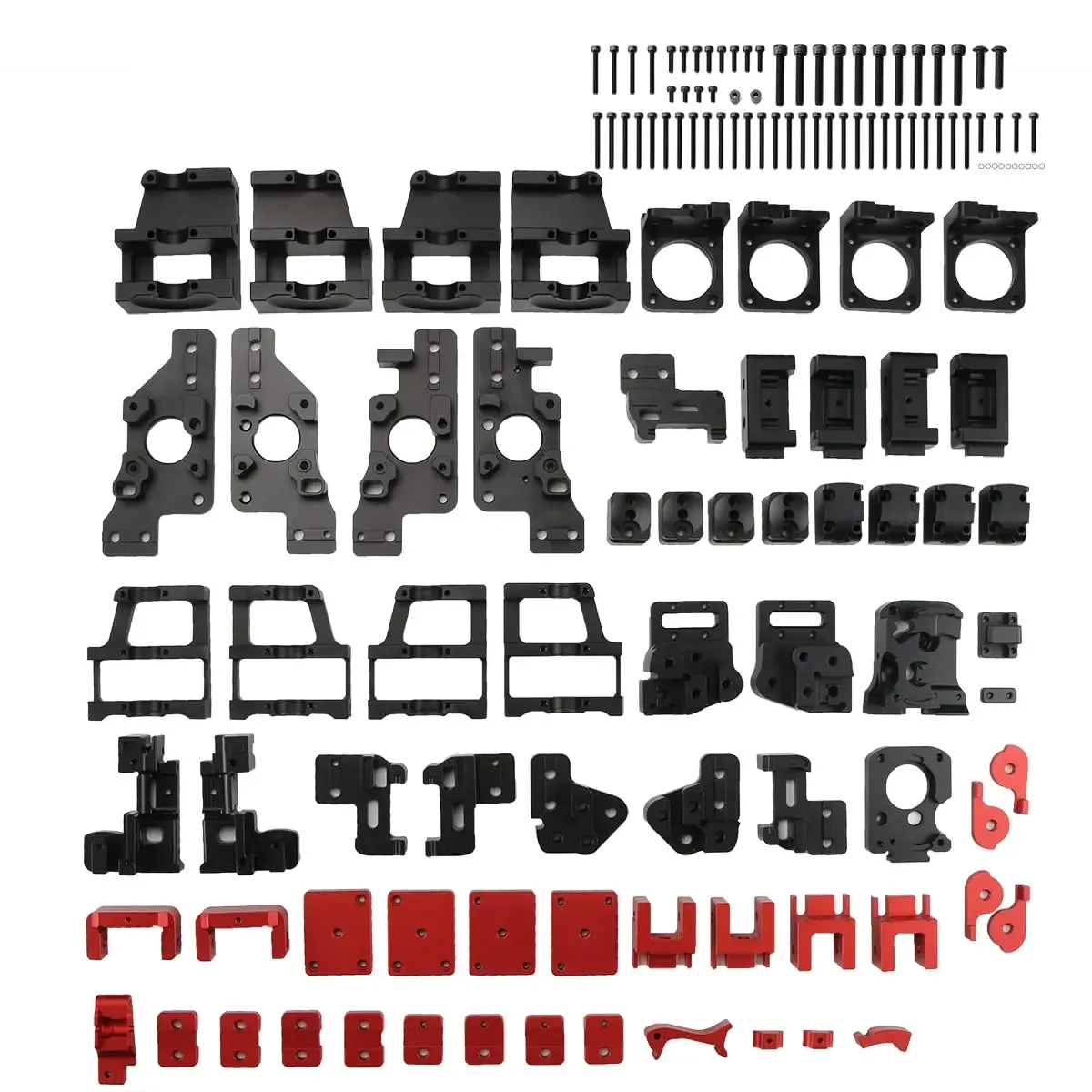 For Custom Aluminum Alloy Frame CNC Kit Black and Red CNC Machined All Metal Full Parts Mechanical Accessories