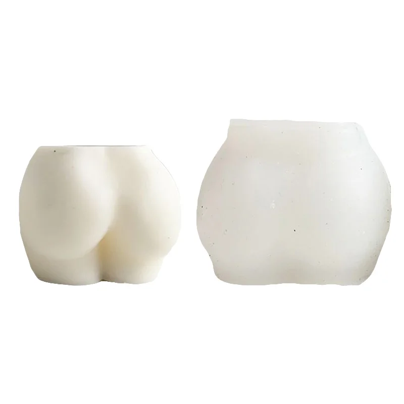 1 piece, personalized small butt candle aromatherapy spherical gypsum ornament series silicone mold