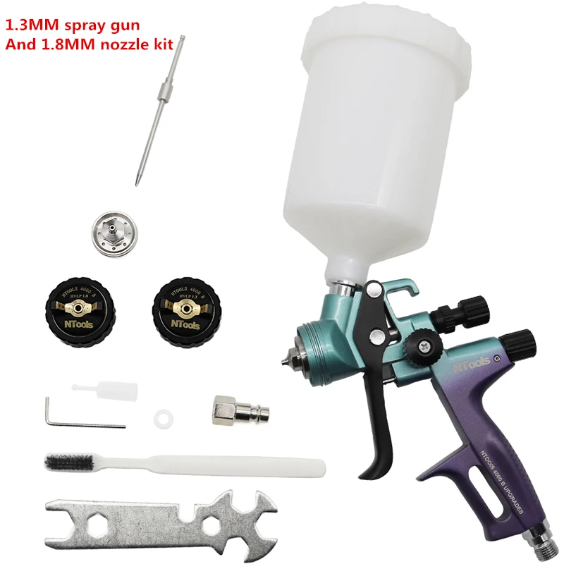 New 1.3mm Air Spray Gun with 1.8mm Nozzle Kit Car Repair Spray Paint Gun Airbrush For Painting Car 4000B HVLP Air Paint Gun