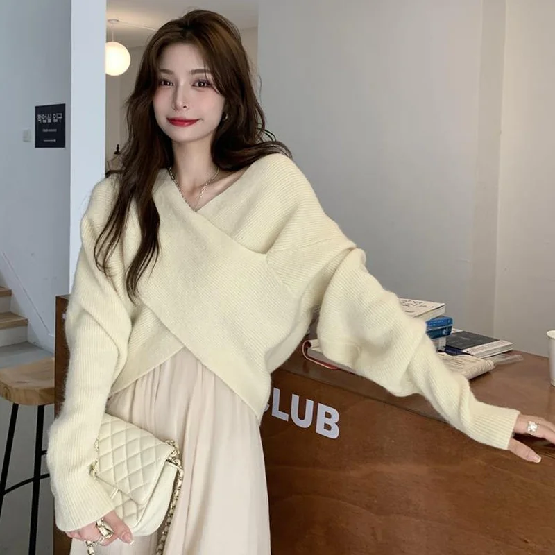 Sweater Pullovers Women Sexy Winter Warm Streetwear Clothing Popular New Arrival All-match Korean Style Loose Leisure Young Cosy