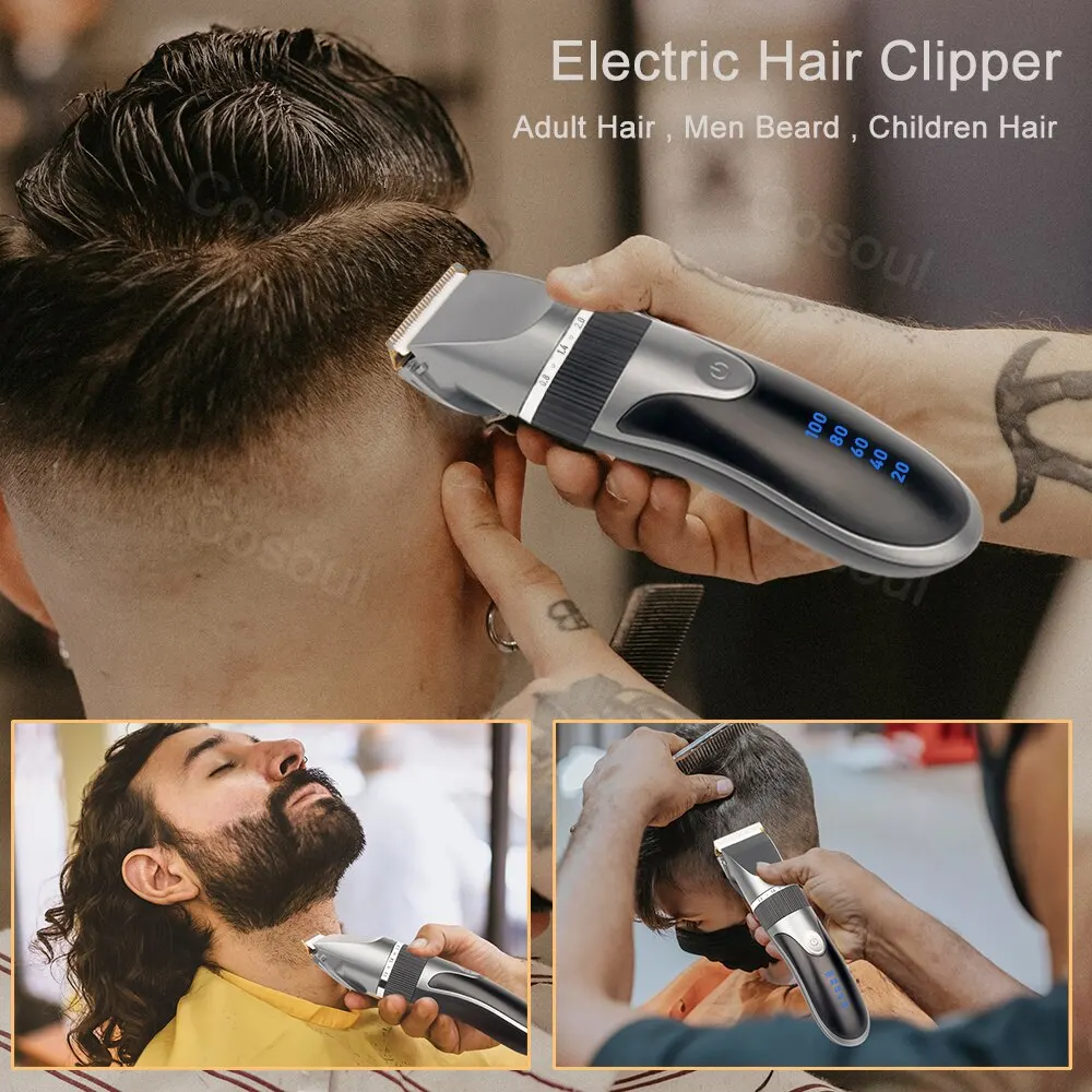 Hair Clipper Electric For Men and Kids Professional Barber Grade Beard Trimmer Low Noise Cordless Rechargeable Hair Styling image 2