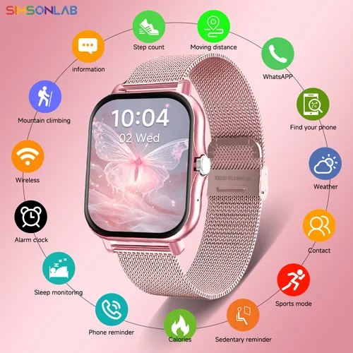 2025 nuevo reloj inteligente 1,83 ''pantalla HD monitoreo de ritmo cardíaco/sueño inalámbrico Bluetooth llamada Control de música reloj inteligente para hombres y mujeres