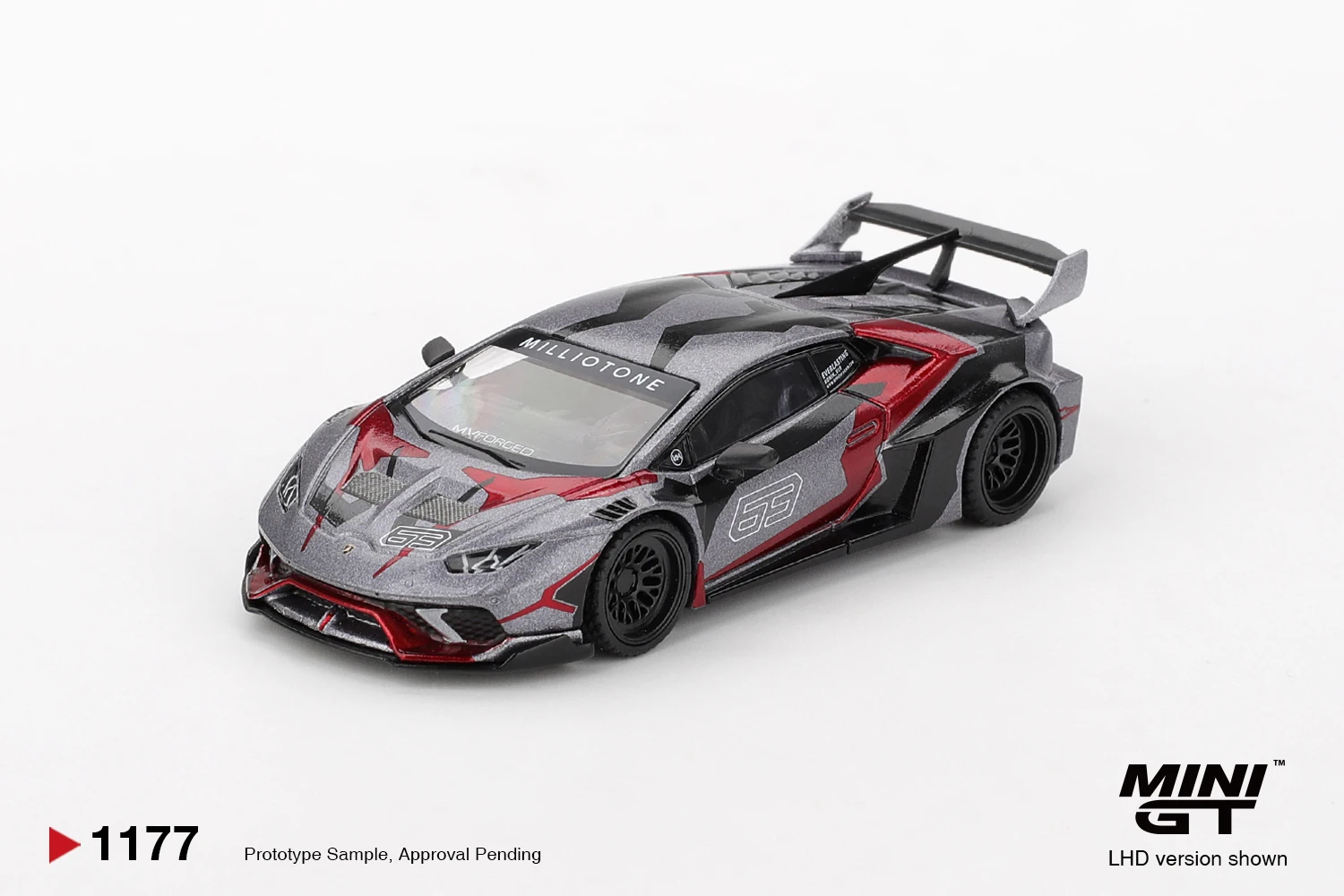 

MINIGT 1/64 LB ★ Модель автомобиля Lamborghini Huracán GT RONIN MGT01177-CH из литого металла, игрушка для мальчиков