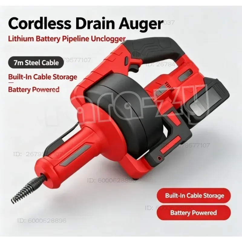 Lithium Battery Pipe Dredging Machine Household Kitchen Sewer Toilet Blockage Cleaning Artifact Charging Model