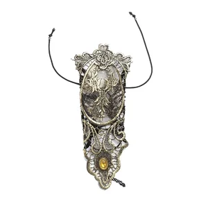 Gothic Steampunk Spitzenmanschettenhandschuh ohne Finger Armband Schwarze Heizung Goldene schwarze Handschuhe 6 Hauptverkaufshandschuhe Cyberpunk - №1