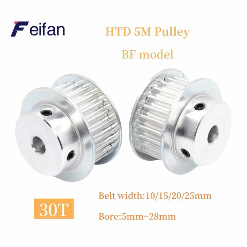 

BF Type 30Teeth HTD 5M Timing Pulley Bore 5/6/8/10/12/14/15/17/18/20/28mm for 10/15/20/25mm Width Belt Used In Linear Pulley 5GT