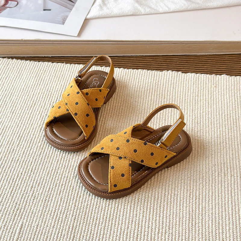 Boys sandals for girls 2026Summer Children Beach Shoes Kids Fashion Cross-tied Anti-sliperry Soft Simple New girl child sandals