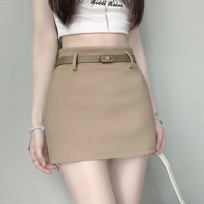 Spicy Short Skirt Women's Spring Summer Fashion Slimming High Waist A-Line Skirt Korean Style Commute Scene Versatile Suit Skirt