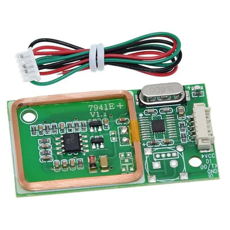 [Techverse]-RFID UART Reader Module 7941D2 Card Reader Module 3Pin 125Khz Card Reading EM4100 8CM DC 5V For IC Card PCB Attenna