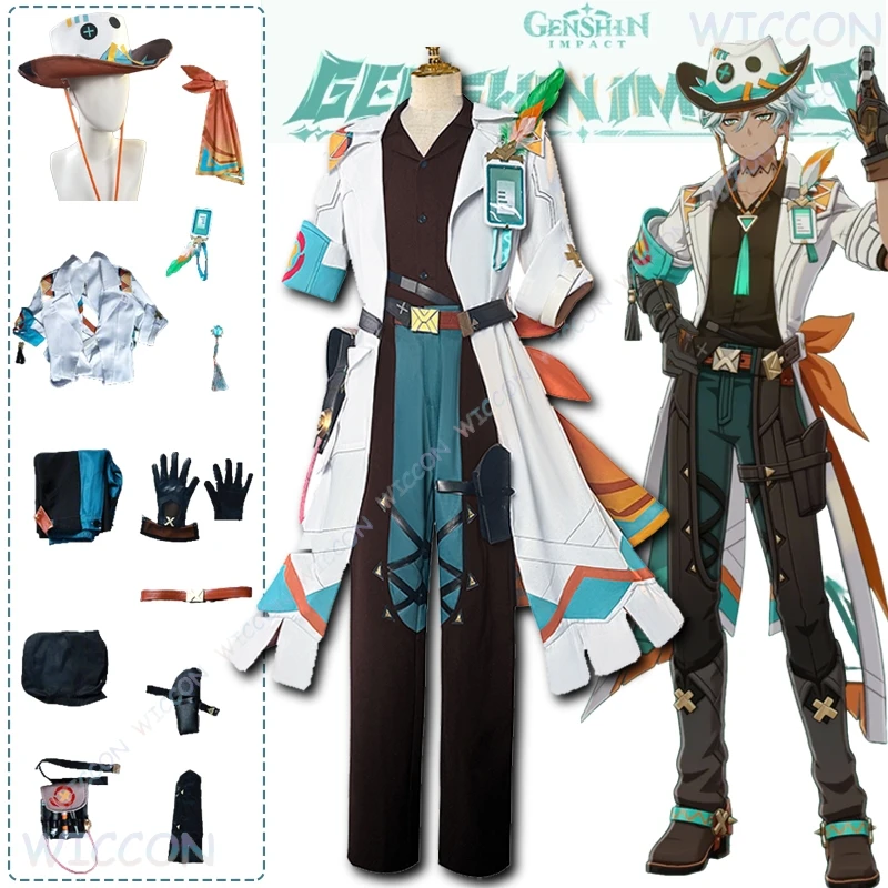 

Ifa Cosplay Genshin Impact Cosplay Costume Wig Uniforms Hat Roleplay Party Boots Halloween Clothes Men Clothes Anime Game
