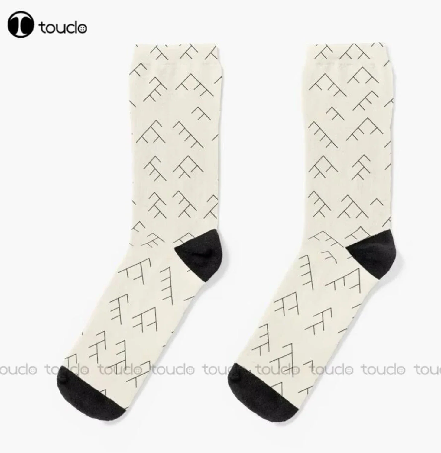 Tree Diagram Socks - Cream And Black Socks Youth Baseball Socks Christmas New Year Thanksgiving Day Gift Custom
