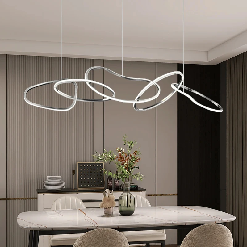 

Chrome Led Pendant Light For Kitchen Island Dining Room Modern Stainless Steel Pendant Lamp Led Dining Table Light CX136HS