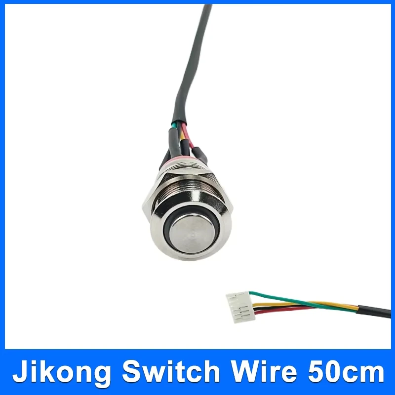 JIKONG BMS Switch-Wire 50cm Length with On/Off Metal Push Button Momentary Push Mini Round-Switch Power Push Button