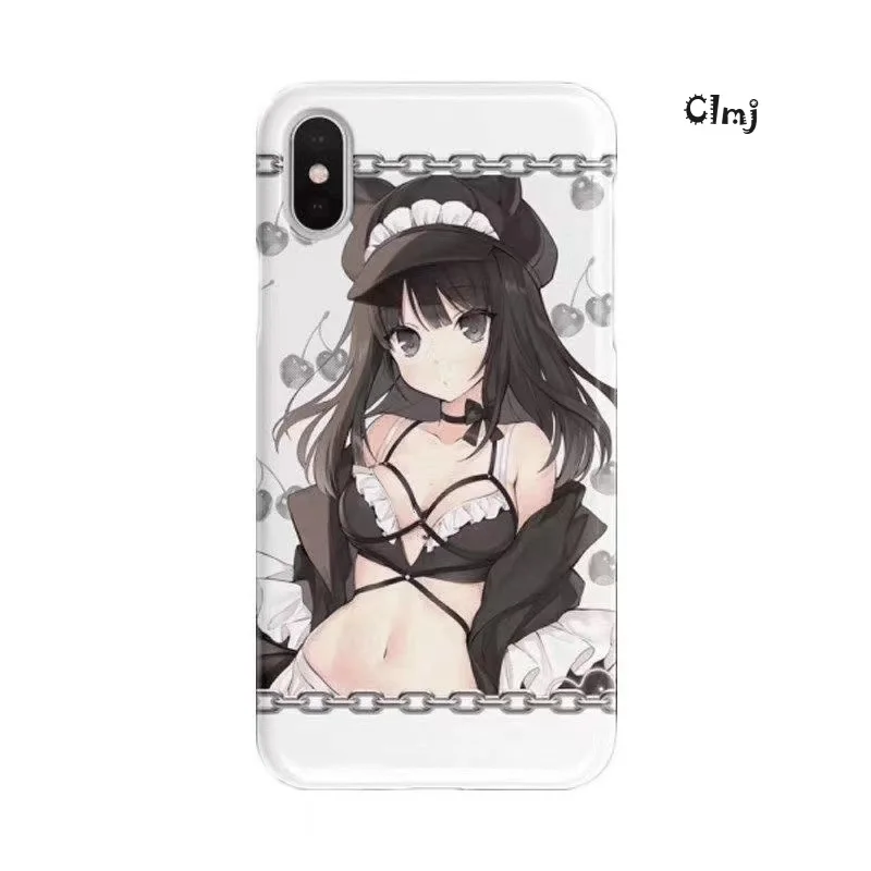 Clmj Anime Punk Girl Phone Case For iPhone 11 13 12 Mini 14 Plus 15 Pro XR X XS Max 7 8 Se 2020 Silicone Phone Cover iPhone Case