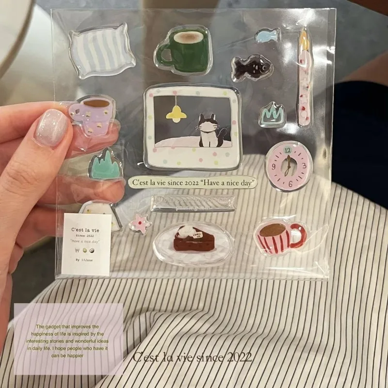 Cute Cartoon 3D Snowman Dogs Crystal Drop Rubber Stickers Kawaii Deco Stickers DIY Phone Sticker for IPad Mobile Phone Computer