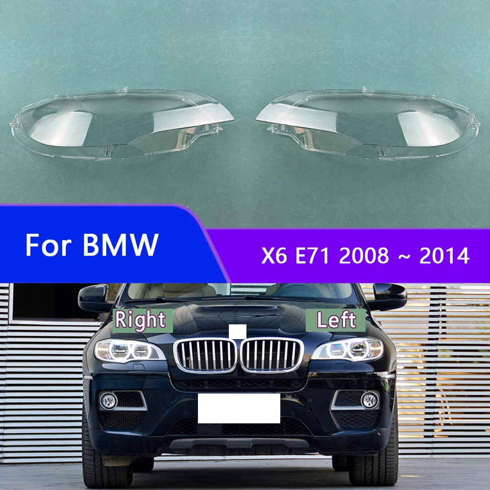 

For BMW X6 E71 2008 2009 2010 2011 2012 2013 2014 Car Headlight Shell Transparent Lampshade Headlamp Cover Lens Plexiglass