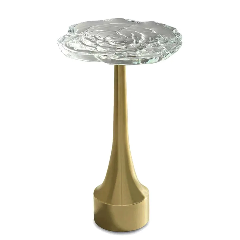 

Acrylic rose crystal creative side few household living room stainless steel titanium base corner few