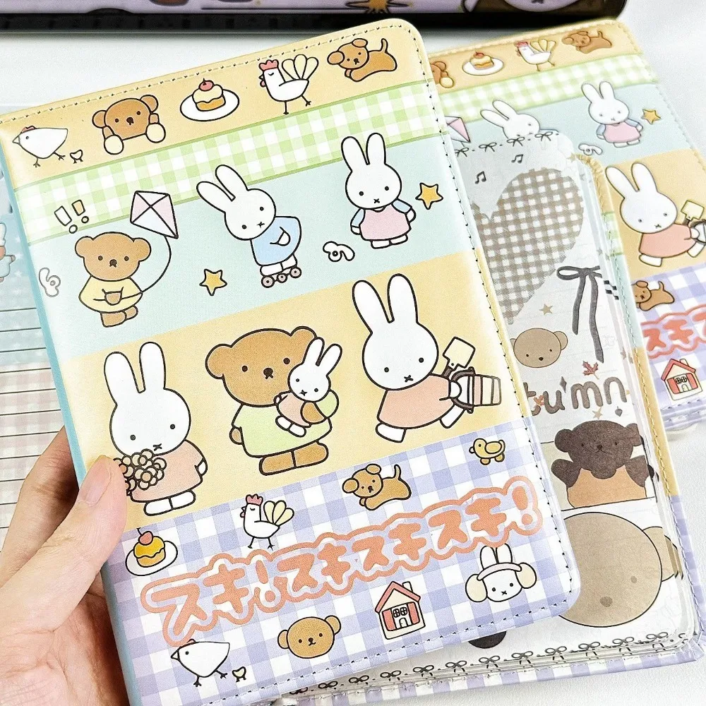 Miffy Rabbit Collage Notebook Cute Painted Leather Cover Full Color Inner Pages Student Journal Diary Hand Account Book Gift Toy view 4
