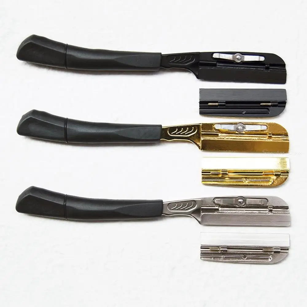 6 "silber Schwarz Silica Gel Rasiermesser Für Männer Frauen Barber Rasieren Messer Frühling Design Bart Gesicht Achsel Körper mit Klingen – Detail 9