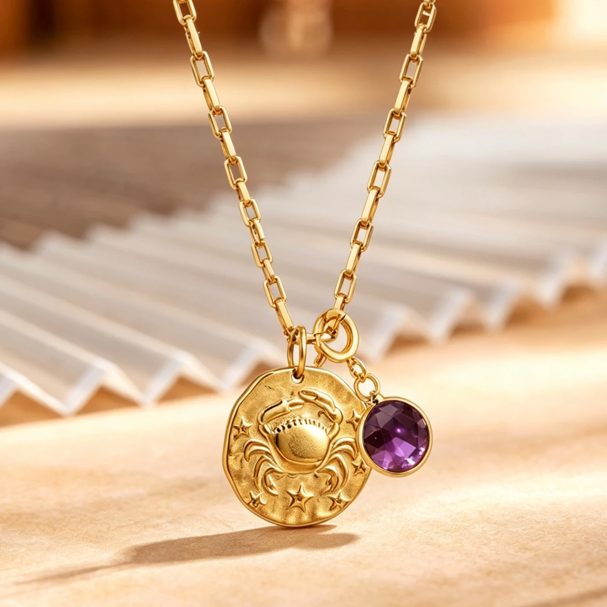 12 Zodiac Stainless Steel Women's Necklace Birthstone Zodiac Round Pendant Necklace Sweater Chain Amulet Color Christmas Gift view 6