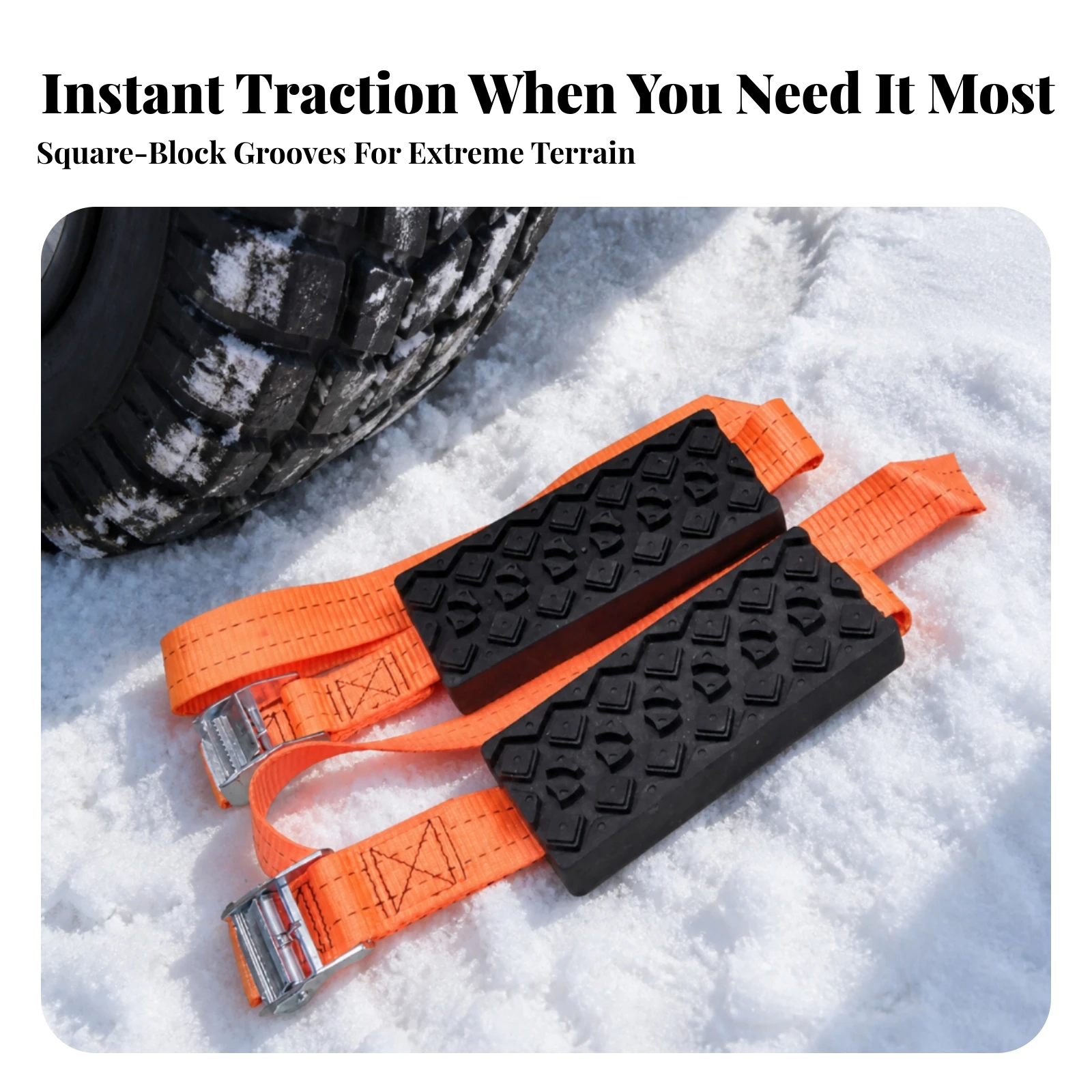 2 Pieces Emergency Recovery Strap with Traction Pad Heavy-Duty Traction Pad with Storage Bag Automotive Accessory All-Season