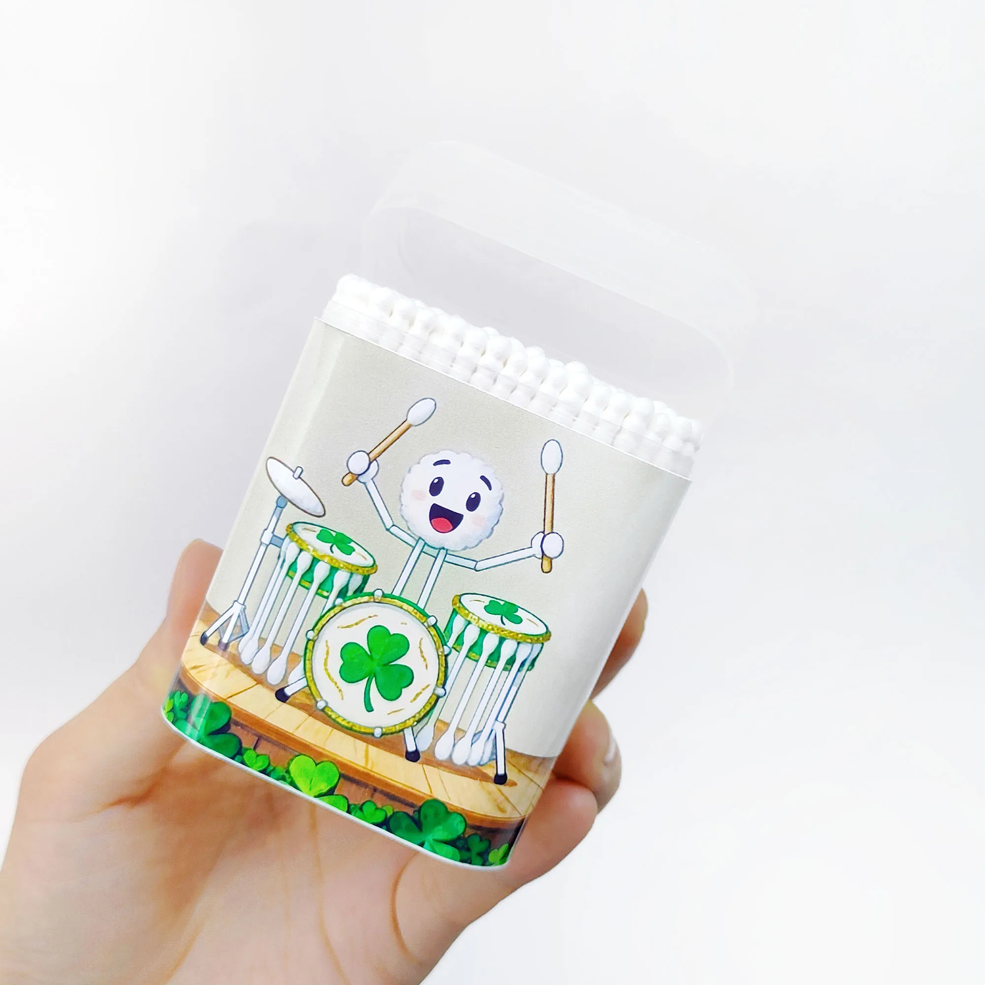 ไม้พันสำลีสองหัว 200 ชิ้น/400 ชิ้น สำหรับวันเซนต์แพทริก ไม้พันสำลีสำหรับงานสร้างสรรค์