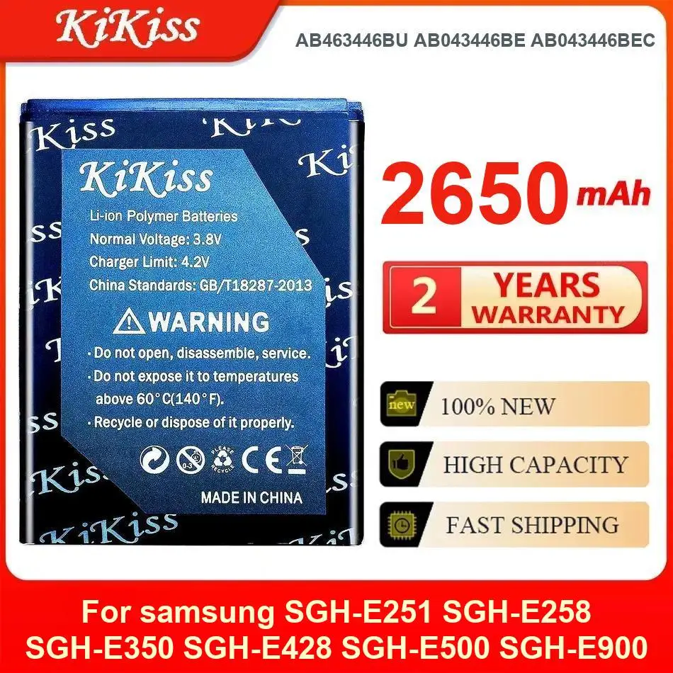 

Battery 2650Mah For Samsung Sgh-E251 Sgh-E258 Sgh-E350 Sgh-E428 Sgh-E500 Sgh-E900 Sgh-E908 Sgh-M620 Mobile Phone