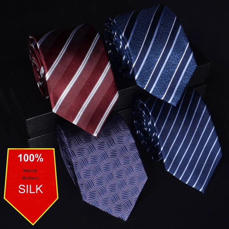 100% Silk Men's Tie Dress Business Groom Wedding Occupation Necktie Neckcloth Neckwear Slim Formal Tie Corbatas Father's Gift