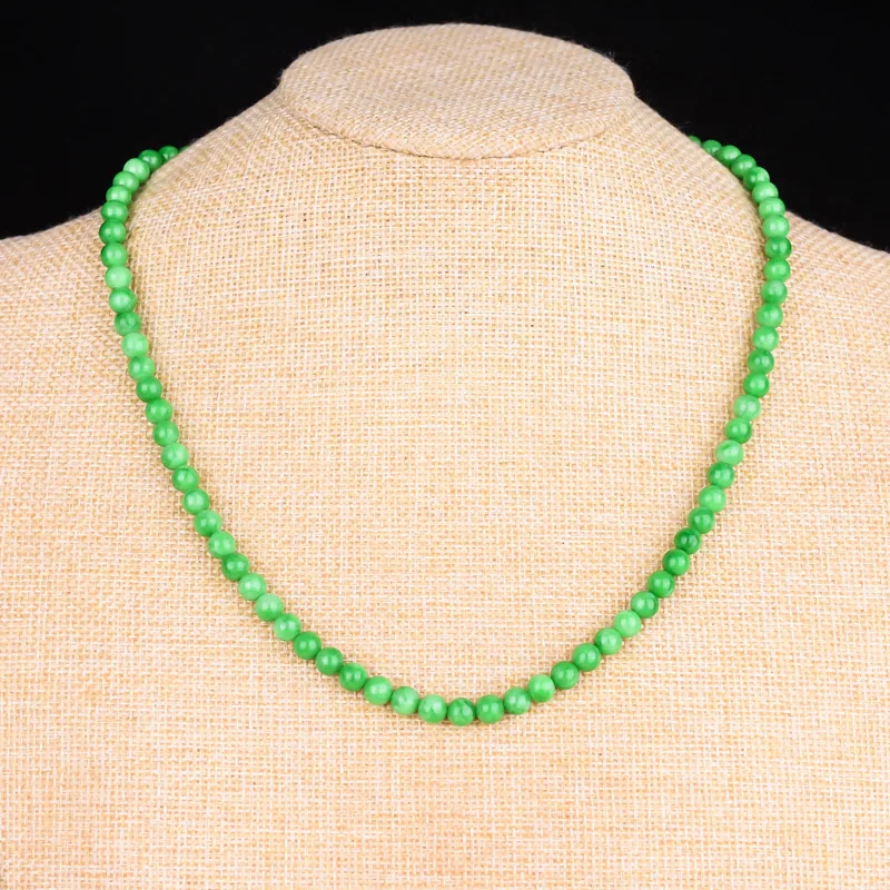 Certified Jade Necklace Women Healing Gemstone Fine Jewelry Genuine Myanmar Jadeite Grade A Burma Green Jade Beaded Necklaces